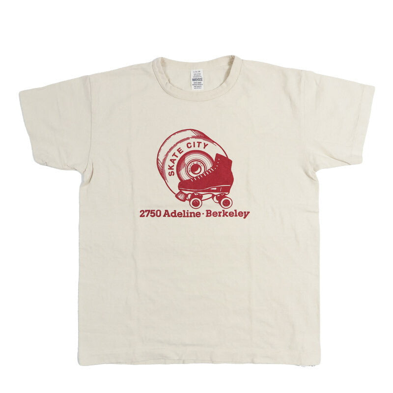 WAREHOUSE T-shirt à manches courtes imprimé "SKATE CITY" occasion 4064 【Nouvelle collection printemps-été 2026】