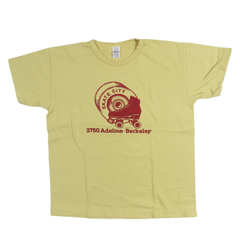 WAREHOUSE T-shirt à manches courtes imprimé "SKATE CITY" occasion 4064 【Nouvelle collection printemps-été 2026】