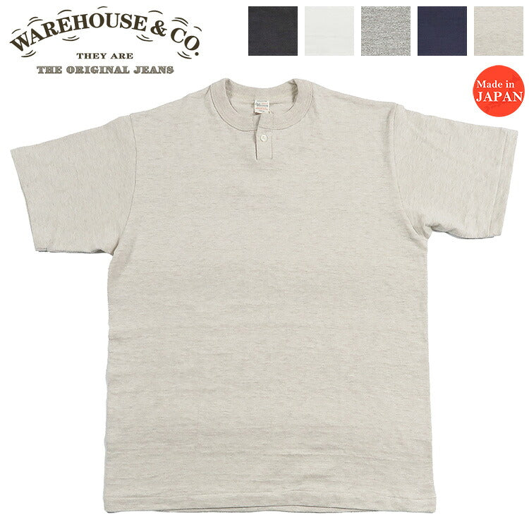 ウェアハウスWAREHOUSE半袖1ボタンヘンリーネックTシャツ4082