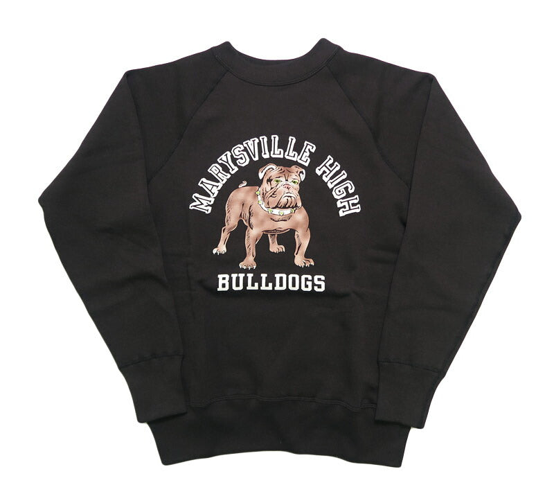 ウェアハウス WAREHOUSE 長袖 ラグランスリーブ  クルーネック スウェット フロッキープリント"MARYSVILL HIGH" Lot.409