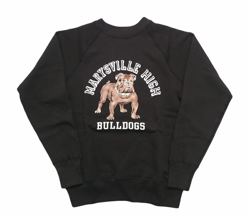 ウェアハウス WAREHOUSE 長袖 ラグランスリーブ  クルーネック スウェット フロッキープリント"MARYSVILL HIGH" Lot.409