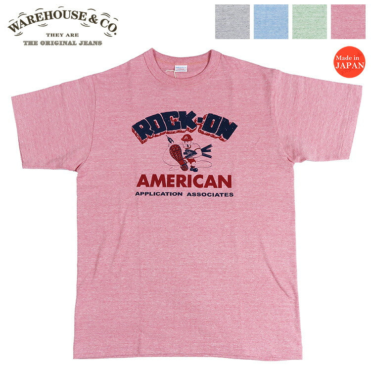 ウェアハウス WAREHOUSE 88/12 杢 クルーネック Tシャツ ROCK-ON Lot.4096 ハチハチイチニー 【2026年春夏新作】