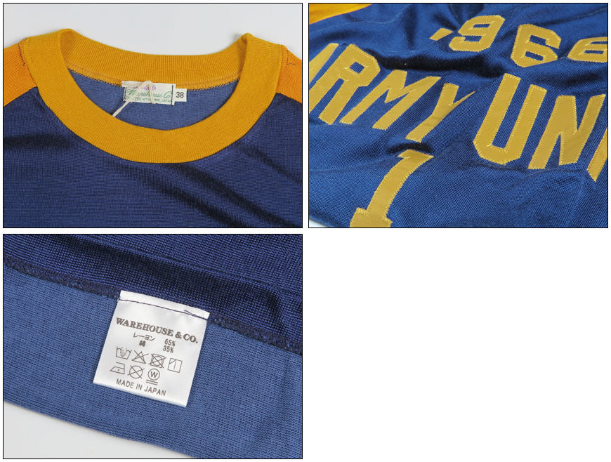 ウェアハウス WAREHOUSE 半袖 コットン/レーヨン コンビ ラグランスリーブ Tシャツ