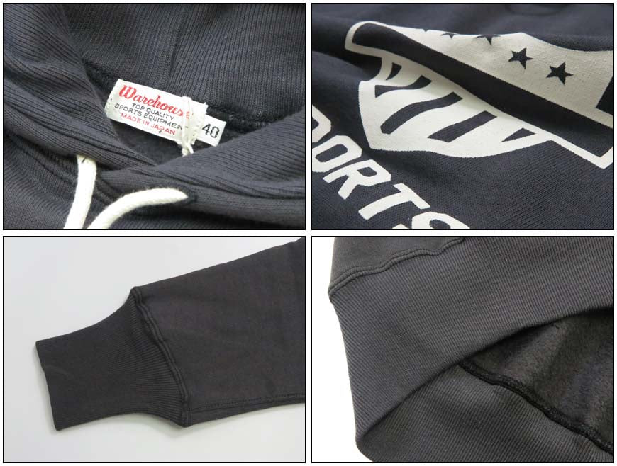 แวร์เฮาส์ WAREHOUSE เสื้อฮู้ดดี้สเวตเตอร์แบบสวม Lot 450 เย็บสองเข็ม "ILLINOIS"
