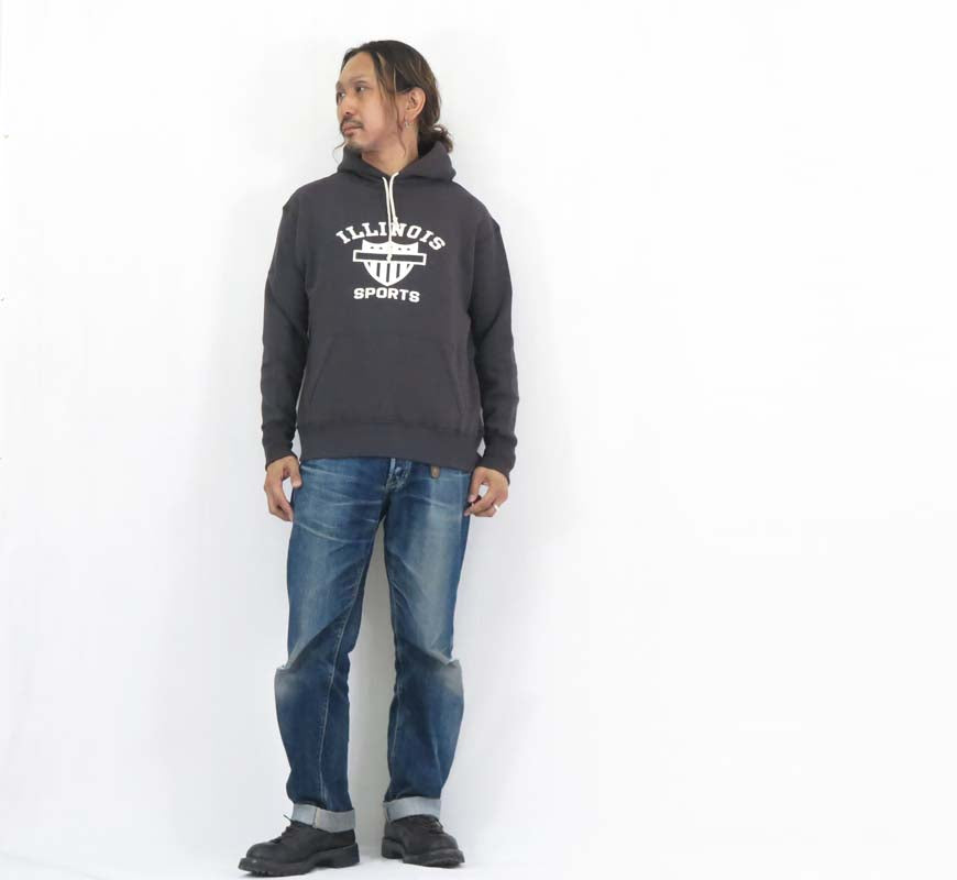แวร์เฮาส์ WAREHOUSE เสื้อฮู้ดดี้สเวตเตอร์แบบสวม Lot 450 เย็บสองเข็ม "ILLINOIS"