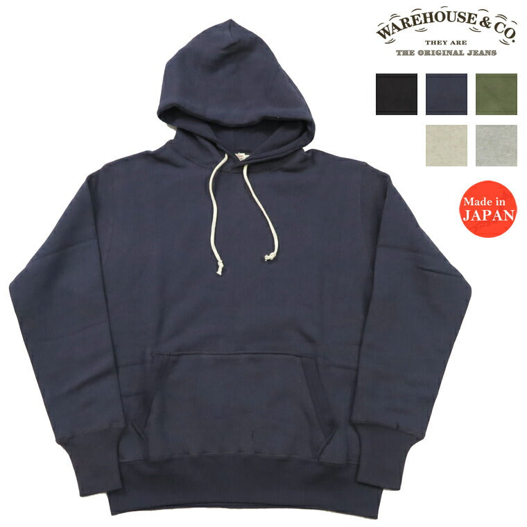 WAREHOUSE Pullover Sweatshirt Kapuzenpullover Lot 450 Zweifachnähte Kapuze Uni Plain