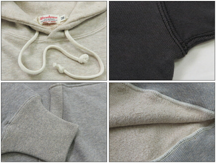 WAREHOUSE Pullover Sweatshirt Kapuzenpullover Lot 450 Zweifachnähte Kapuze Uni Plain
