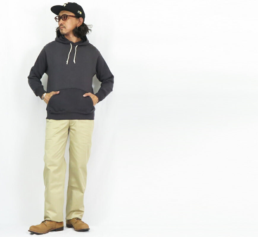 WAREHOUSE Pullover Sweatshirt Kapuzenpullover Lot 450 Zweifachnähte Kapuze Uni Plain