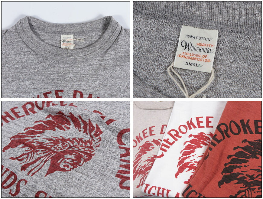 ウェアハウス WAREHOUSE 半袖 Tシャツ Lot 4601 CHEROKEE DAY CAMP wh4601-cherokee【2026年秋冬新作】