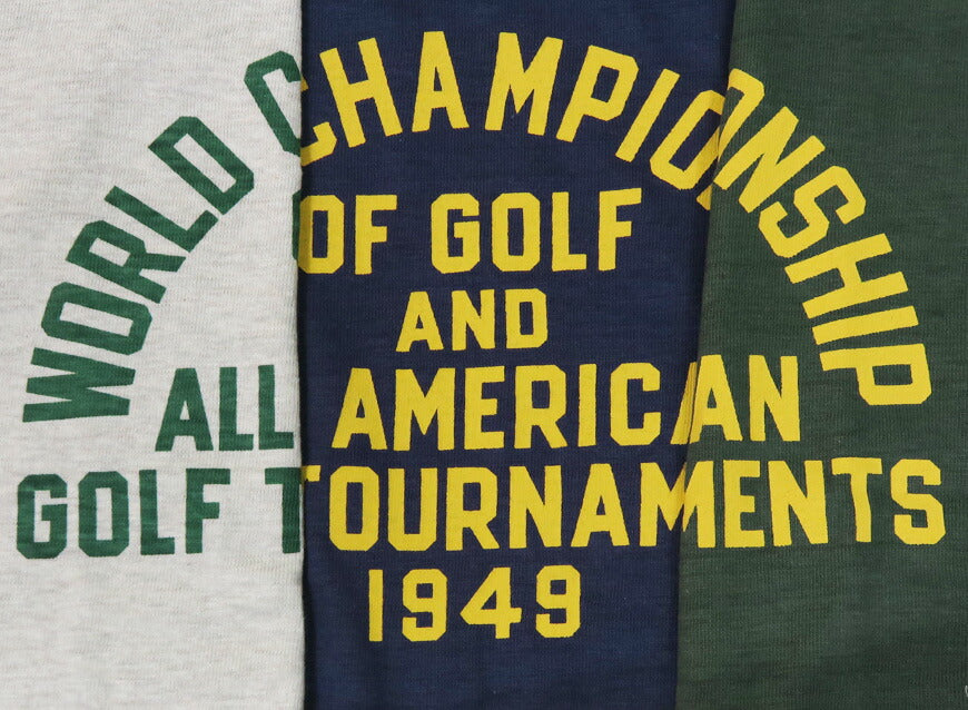 ウェアハウス WAREHOUSE プリント 半袖 Tシャツ GOLF TOURNAMENTS シャドーボーダー ローゲージ編み WH4601