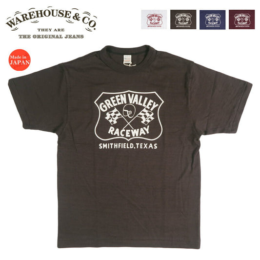 ウェアハウス WAREHOUSE ひび割れプリント 半袖 Tシャツ ”GREEN VALLEY” シャドーボーダー ローゲージ編み WH4601【2026年春夏新作】