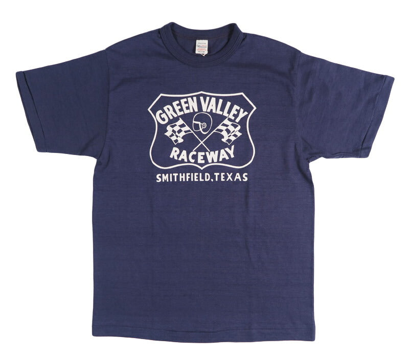 ウェアハウス WAREHOUSE ひび割れプリント 半袖 Tシャツ ”GREEN VALLEY” シャドーボーダー ローゲージ編み WH4601【2026年春夏新作】