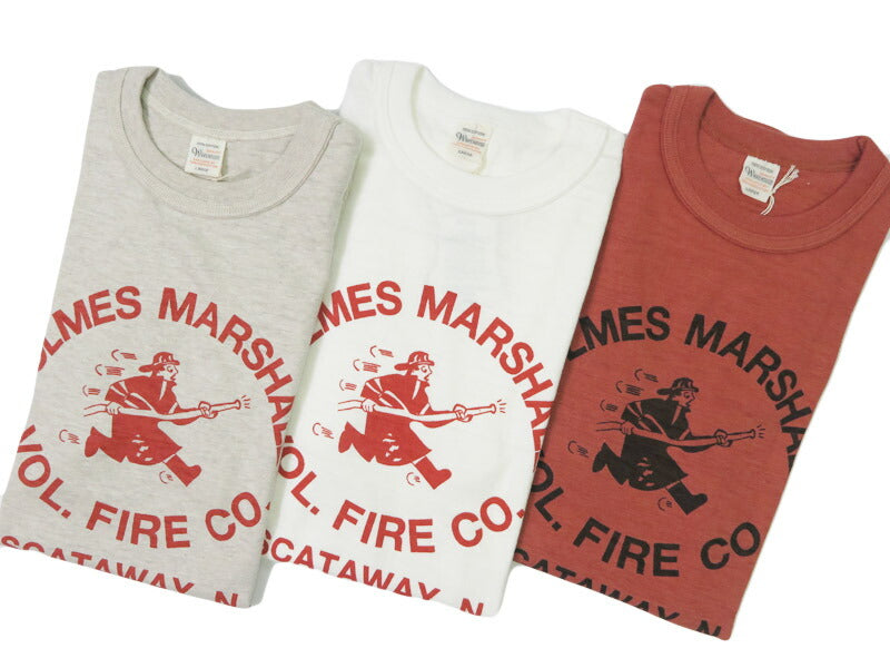 ウェアハウス WAREHOUSE プリント 半袖 Tシャツ HOLMES MARSHALL シャドーボーダー ローゲージ編み WH4601