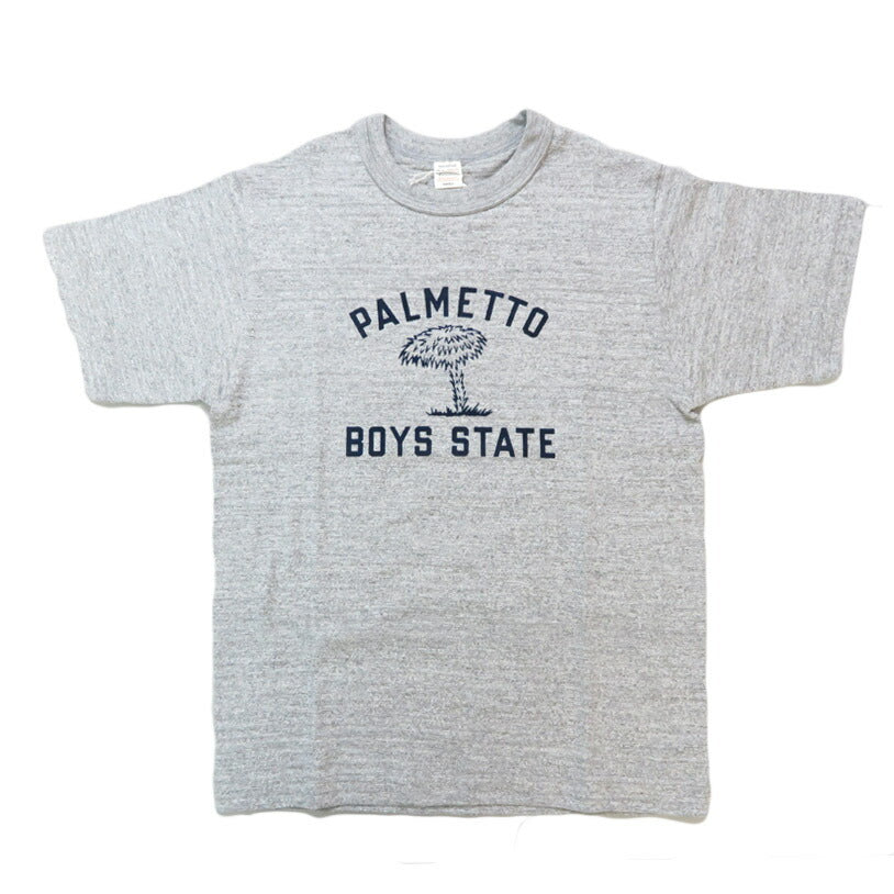 ウェアハウス WAREHOUSE Flockdruck Kurzarm T-Shirt "PALMETTO BOYS STATE" Schattenbordüre Grobstrick WH4601