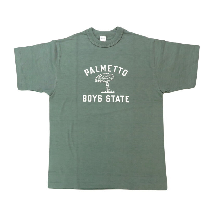 ウェアハウス WAREHOUSE Flockdruck Kurzarm T-Shirt "PALMETTO BOYS STATE" Schattenbordüre Grobstrick WH4601