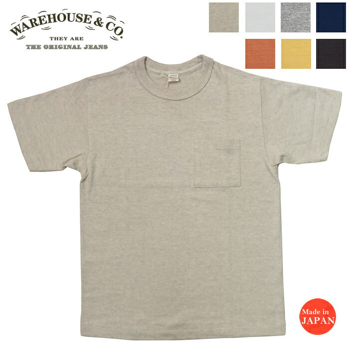 ウェアハウス WAREHOUSE Lot 4601-pocket 無地 半袖 ポケット Tシャツ 定番 シャドーボーダー ローゲージ編み 【2026年春夏新作】