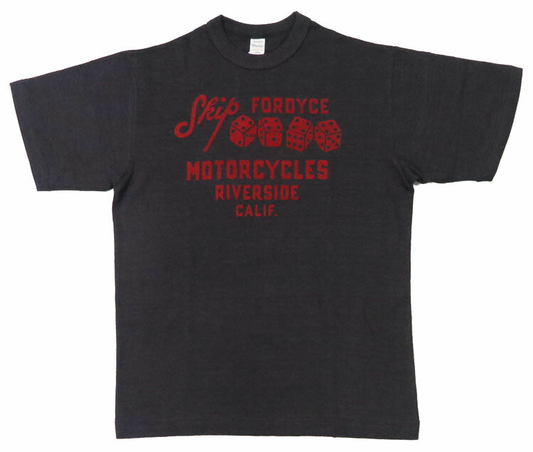 WAREHOUSE เวียร์เฮาส์ เสื้อยืดแขนสั้นพิมพ์ลายฟล็อกกี้ "SKIP" ลายเงา ถักตาข่ายหยาบ WH4601