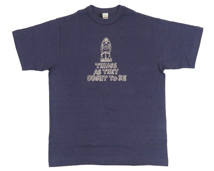 ウェアハウス WAREHOUSE × 花井 祐介 プリント 半袖 Tシャツ ビリケン THING AS THEY OUGHT TO BE シャドーボーダー ローゲージ編み WH4601