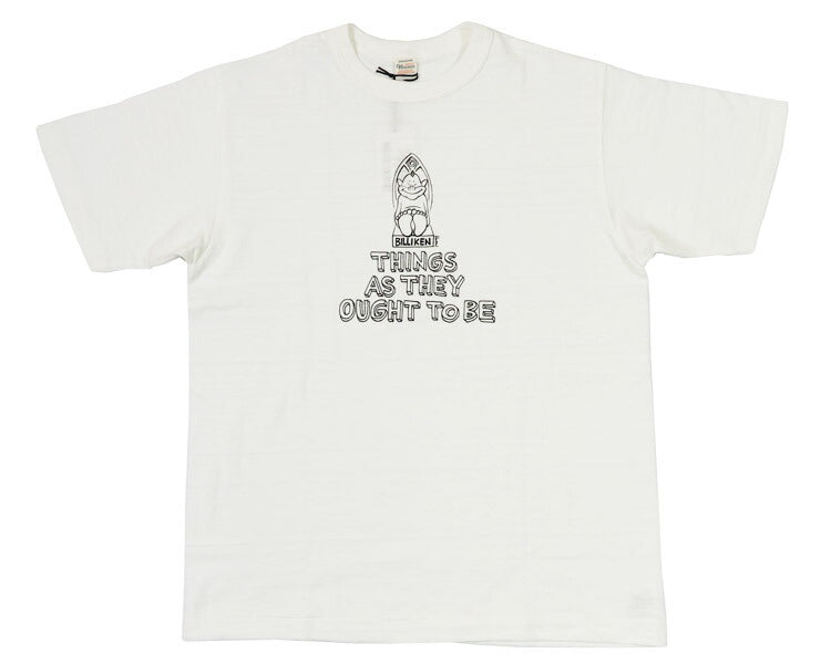 ウェアハウス WAREHOUSE × 花井 祐介 プリント 半袖 Tシャツ ビリケン THING AS THEY OUGHT TO BE シャドーボーダー ローゲージ編み WH4601
