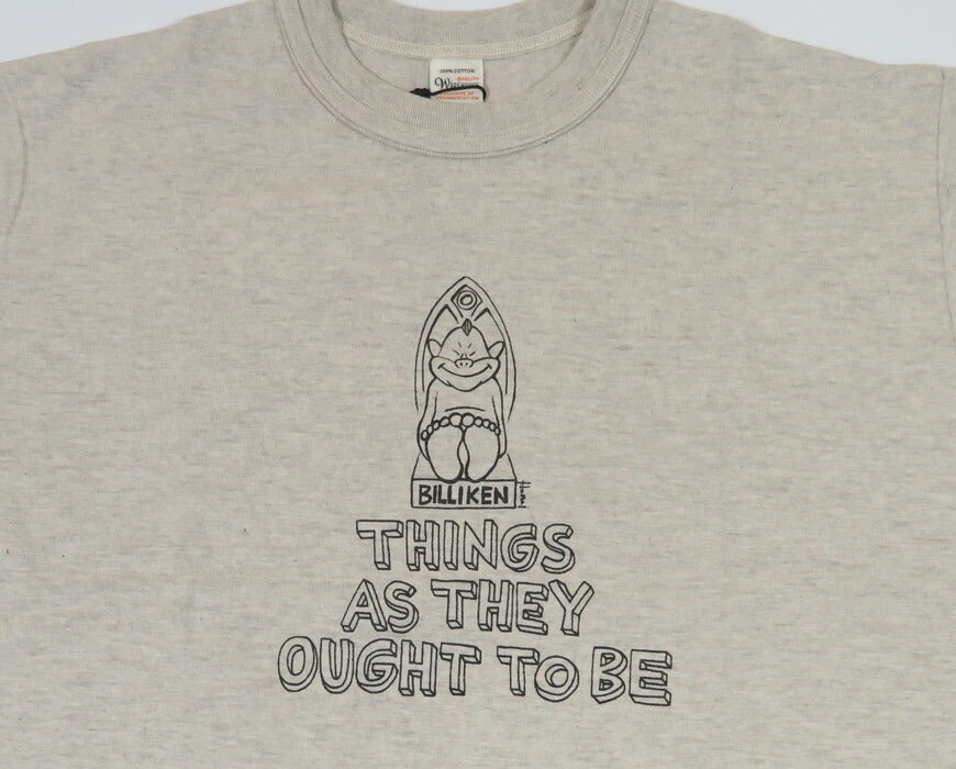 ウェアハウス WAREHOUSE × 花井 祐介 プリント 半袖 Tシャツ ビリケン THING AS THEY OUGHT TO BE シャドーボーダー ローゲージ編み WH4601