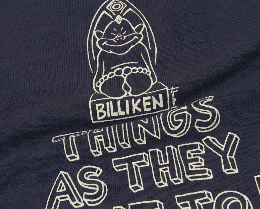 ウェアハウス WAREHOUSE × 花井 祐介 プリント 半袖 Tシャツ ビリケン THING AS THEY OUGHT TO BE シャドーボーダー ローゲージ編み WH4601