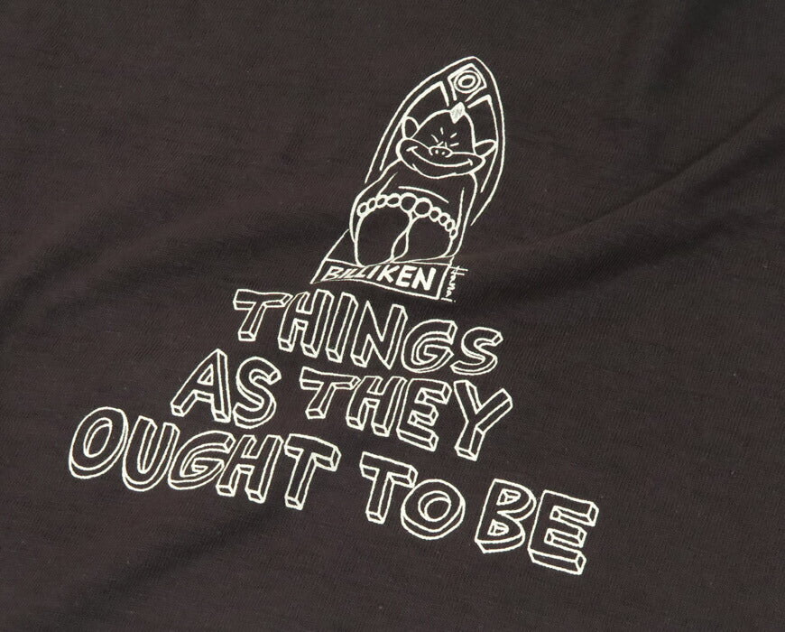 ウェアハウス WAREHOUSE × 花井 祐介 プリント 半袖 Tシャツ ビリケン THING AS THEY OUGHT TO BE シャドーボーダー ローゲージ編み WH4601