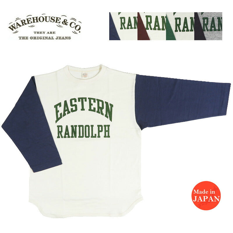 ウェアハウス WAREHOUSE Lot.4800 7分袖 ベースボール Tシャツ EASTERN RANDOLPH 【2026年秋冬新作】