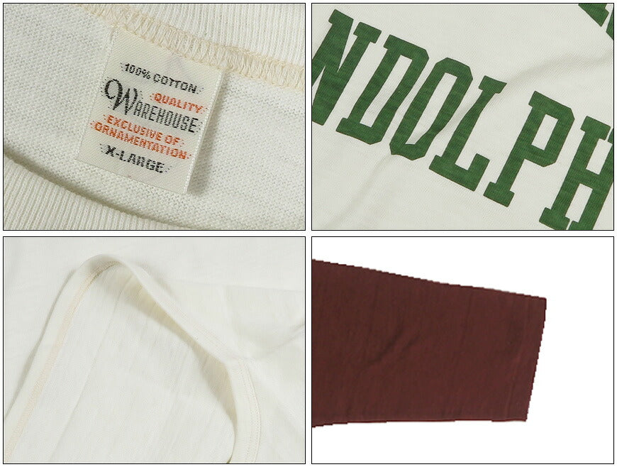 ウェアハウス WAREHOUSE Lot.4800 7分袖 ベースボール Tシャツ EASTERN RANDOLPH 【2026年秋冬新作】
