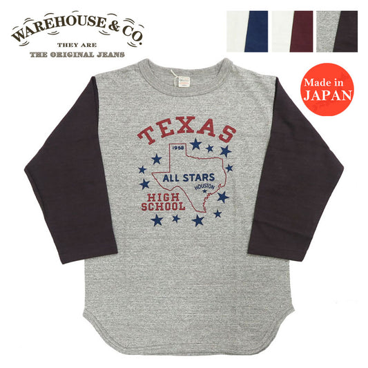 웨어하우스 WAREHOUSE 7부 소매 티셔츠 베이스볼 TEXAS WH4800