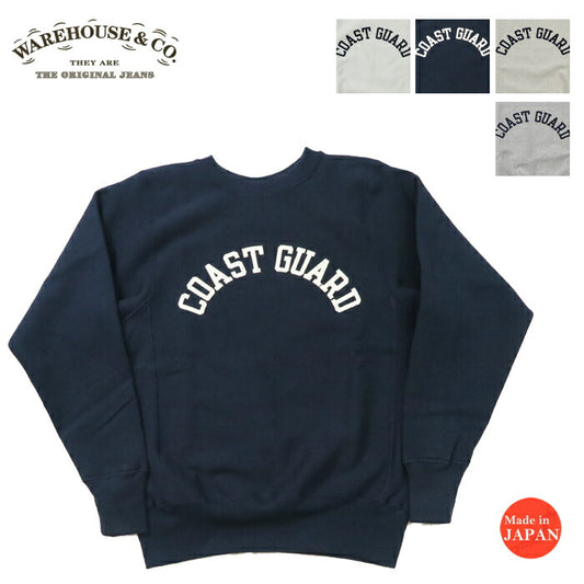 ウェアハウス WAREHOUSE lange mouw reverse stijl ronde hals bedrukte sweat trui COAST GUARD WH483