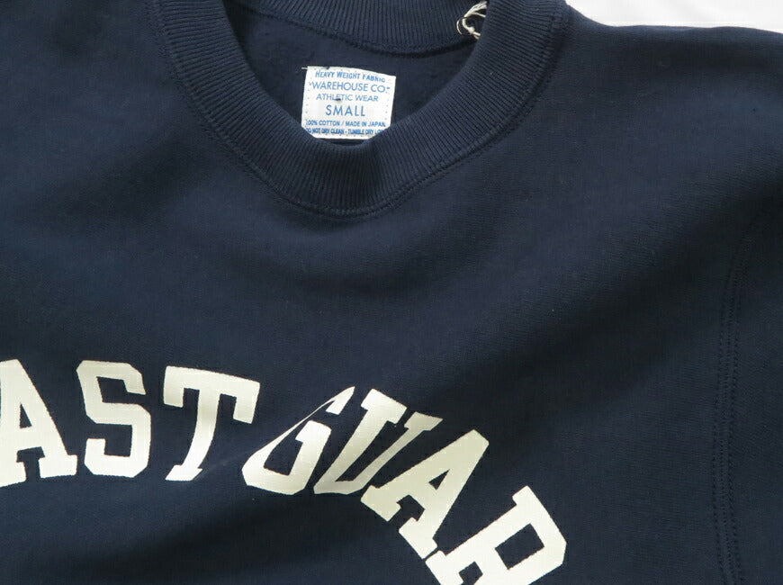 ウェアハウス WAREHOUSE 長袖 リバーススタイル クルーネック プリント スウェット トレーナー COAST GUARD WH483