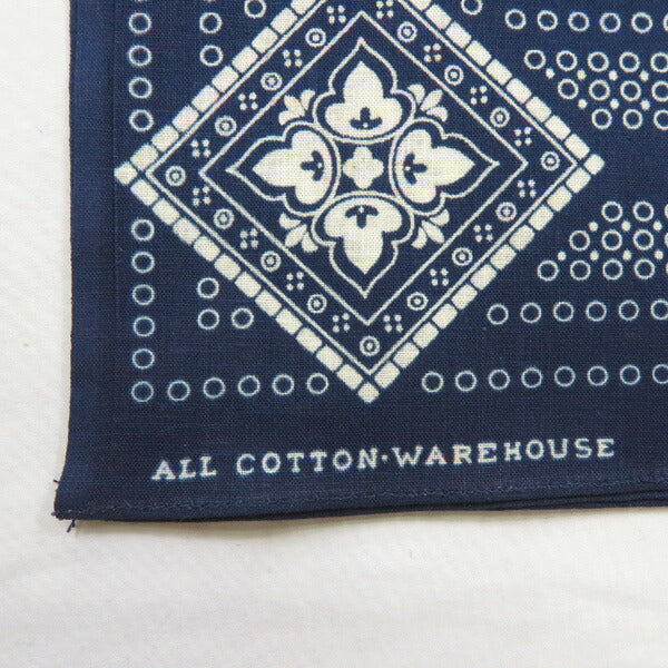WAREHOUSE ウェアハウス Bandana de orillo patrón geométrico teñido índigo SELVEDGE BANDANA PATRÓN GEOMÉTRICO WH5244