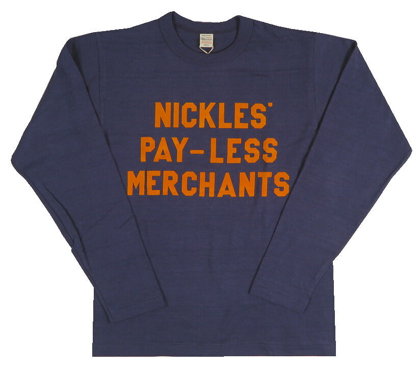 ウェアハウス WAREHOUSE 長袖 クルーネック Tシャツ NICKLES フロッキープリント シャドーボーダー Lot 5906 【2026年秋冬新作】