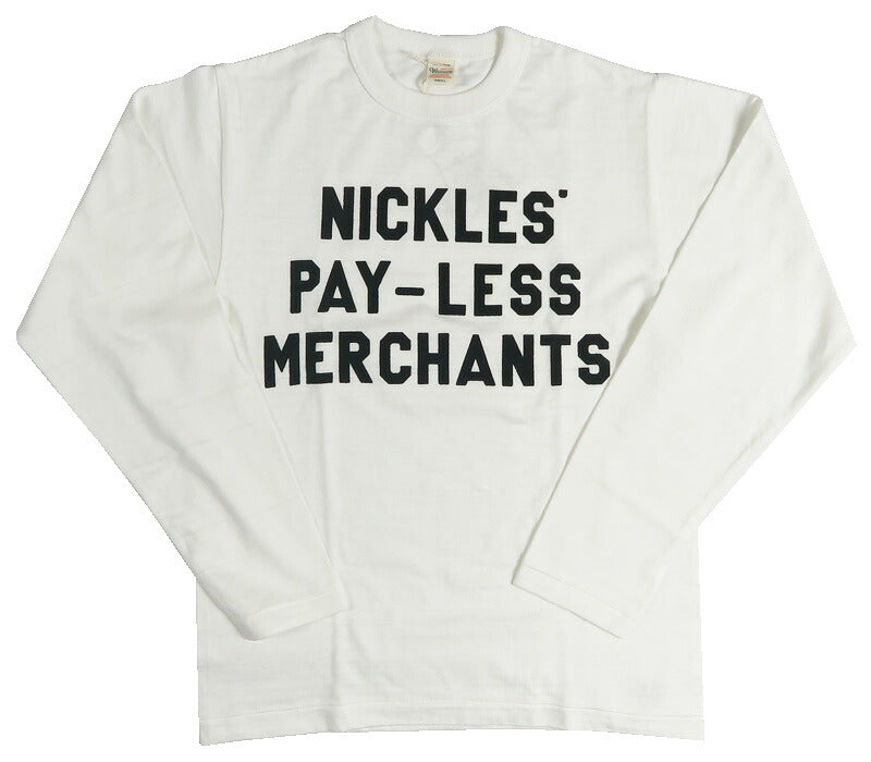 ウェアハウス WAREHOUSE 長袖 クルーネック Tシャツ NICKLES フロッキープリント シャドーボーダー Lot 5906 【2026年秋冬新作】