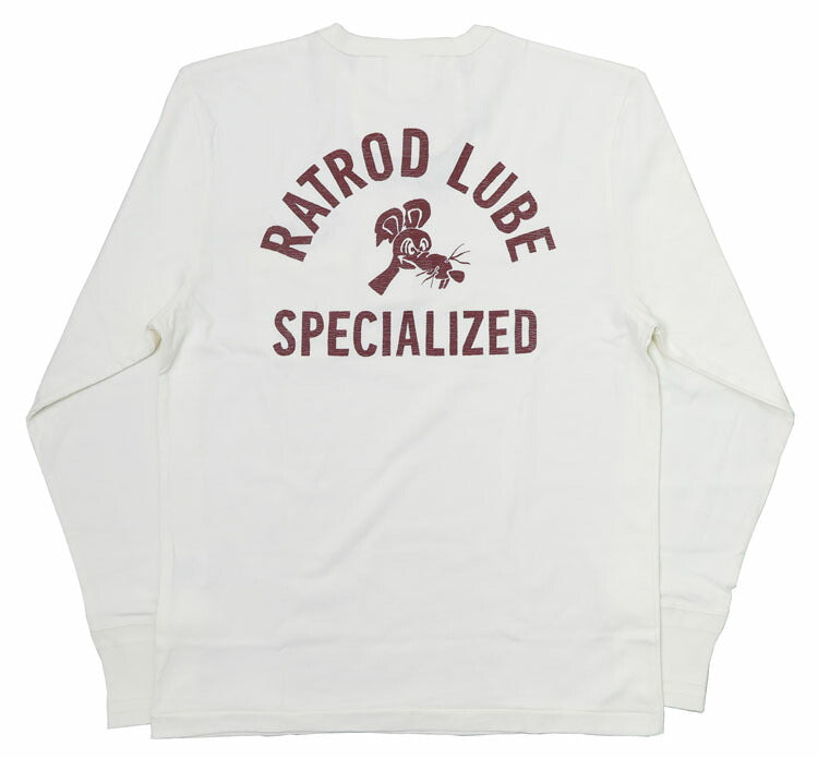 WEIRDO Weirdo Langarm Henley T-Shirt Brusttasche Jersey-Stoff „RATROD LUBE“ GLAD HAND Glad Hand WRD-24-AW-14