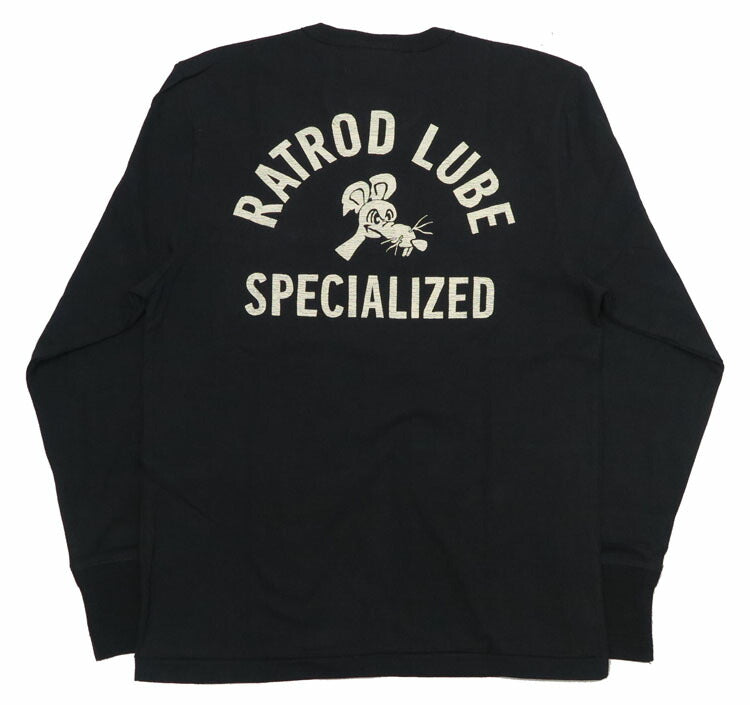 WEIRDO Weirdo Langarm Henley T-Shirt Brusttasche Jersey-Stoff „RATROD LUBE“ GLAD HAND Glad Hand WRD-24-AW-14