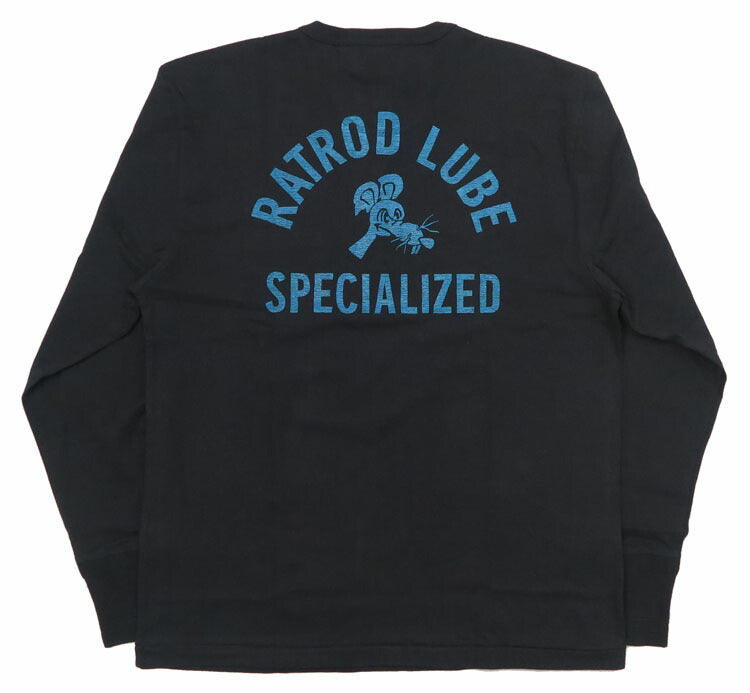 WEIRDO Weirdo Langarm Henley T-Shirt Brusttasche Jersey-Stoff „RATROD LUBE“ GLAD HAND Glad Hand WRD-24-AW-14
