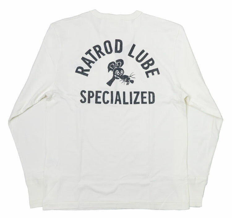 WEIRDO Weirdo Langarm Henley T-Shirt Brusttasche Jersey-Stoff „RATROD LUBE“ GLAD HAND Glad Hand WRD-24-AW-14