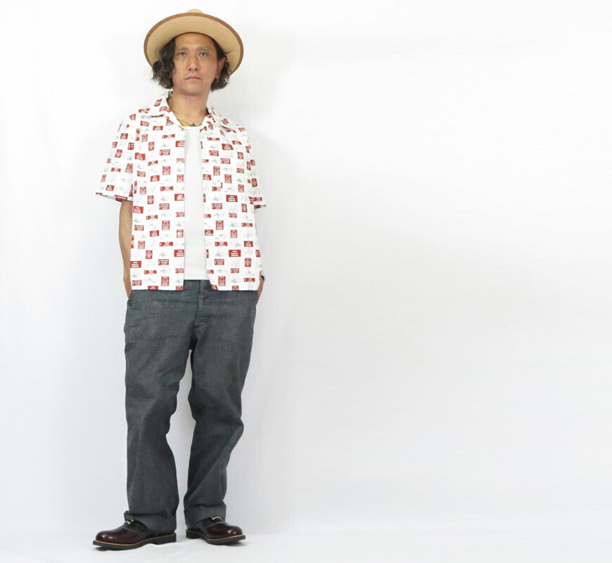 WEIRDO ウィアード Kurzarm Baumwoll-Oxford Arbeitshemd Big Daddy GLAD HAND グラッドハンド WRD5104