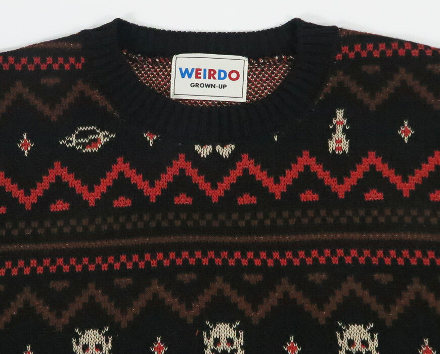 WEIRDO ウィアード コットンジャガードニット クルーネック セーター LOOK INVADING WRD5310 GLAD HAND グラッドハンド