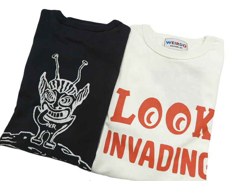 WEIRDO 위어드 글래드핸드 긴팔 크루넥 티셔츠 LOOK INVADING - L/S T-SHIRTS WRD5311