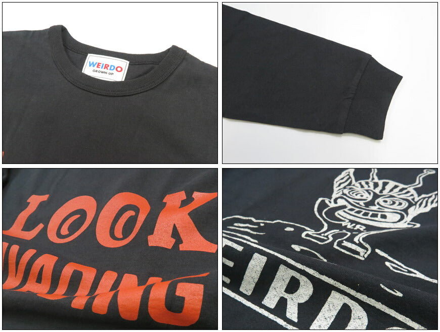 WEIRDO 위어드 글래드핸드 긴팔 크루넥 티셔츠 LOOK INVADING - L/S T-SHIRTS WRD5311