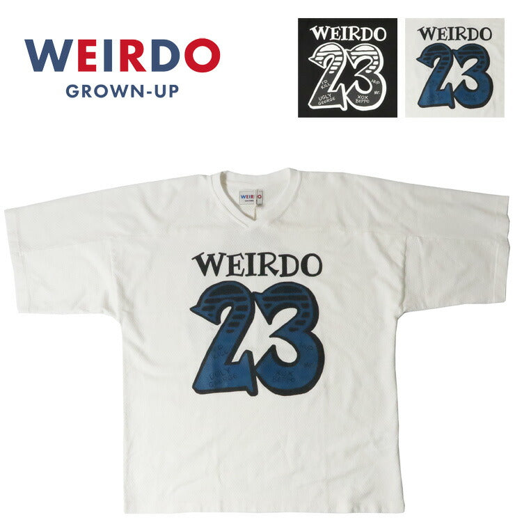 WEIRDO ウィアード Áo thun bóng bầu dục lưới cotton tay ngắn HEY HEY 23 GLAD HAND グラッドハンド WRD6122 【2026年春夏新作】