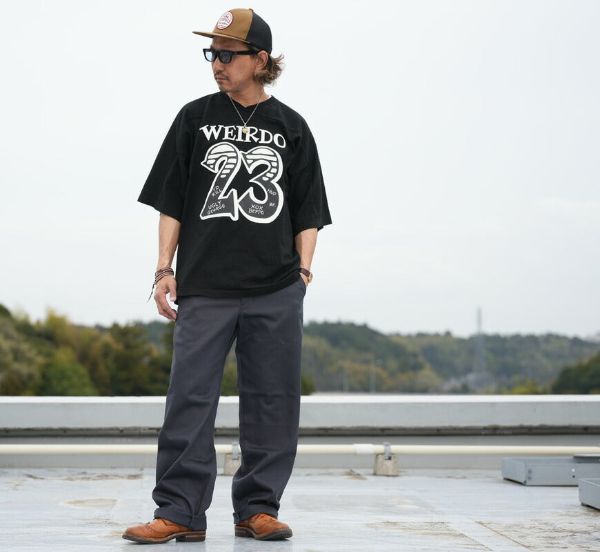 WEIRDO ウィアード Áo thun bóng bầu dục lưới cotton tay ngắn HEY HEY 23 GLAD HAND グラッドハンド WRD6122 【2026年春夏新作】