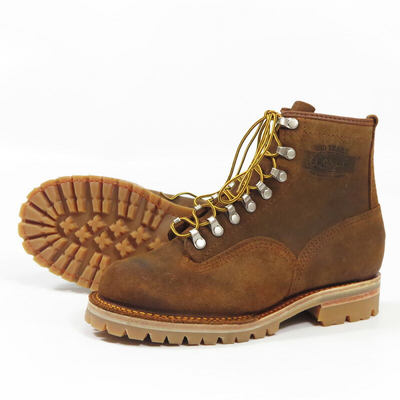 WESCO ウエスコ รองเท้าบูทเดินป่าญี่ปุ่นรุ่นลิมิเต็ด ZIGZAG สีซินนามอนเดสเปอราโด หนังแว็กซ์ #100 พื้น Vibram Honey