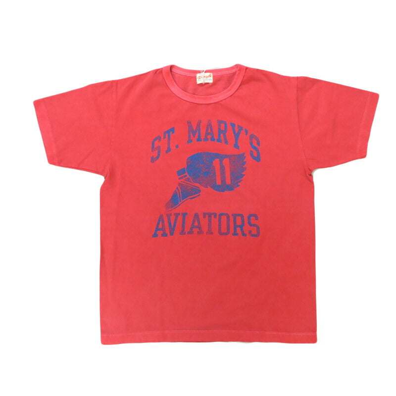 WHITES VILLE เสื้อยืดแขนสั้นคอกลม St. Mary’s Aviators สีย้อมพิกเมนต์ WV79533