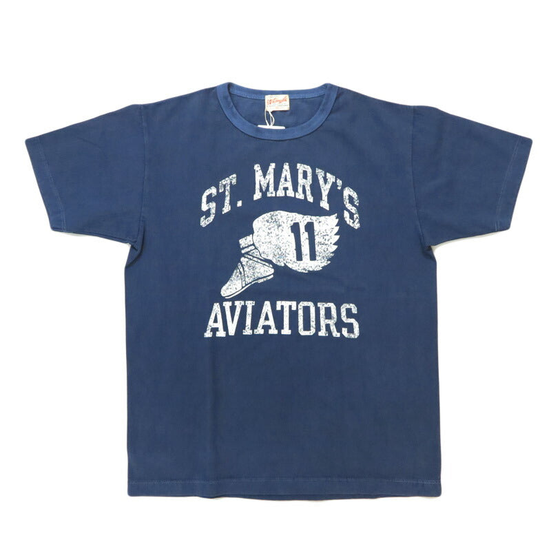 WHITES VILLE เสื้อยืดแขนสั้นคอกลม St. Mary’s Aviators สีย้อมพิกเมนต์ WV79533