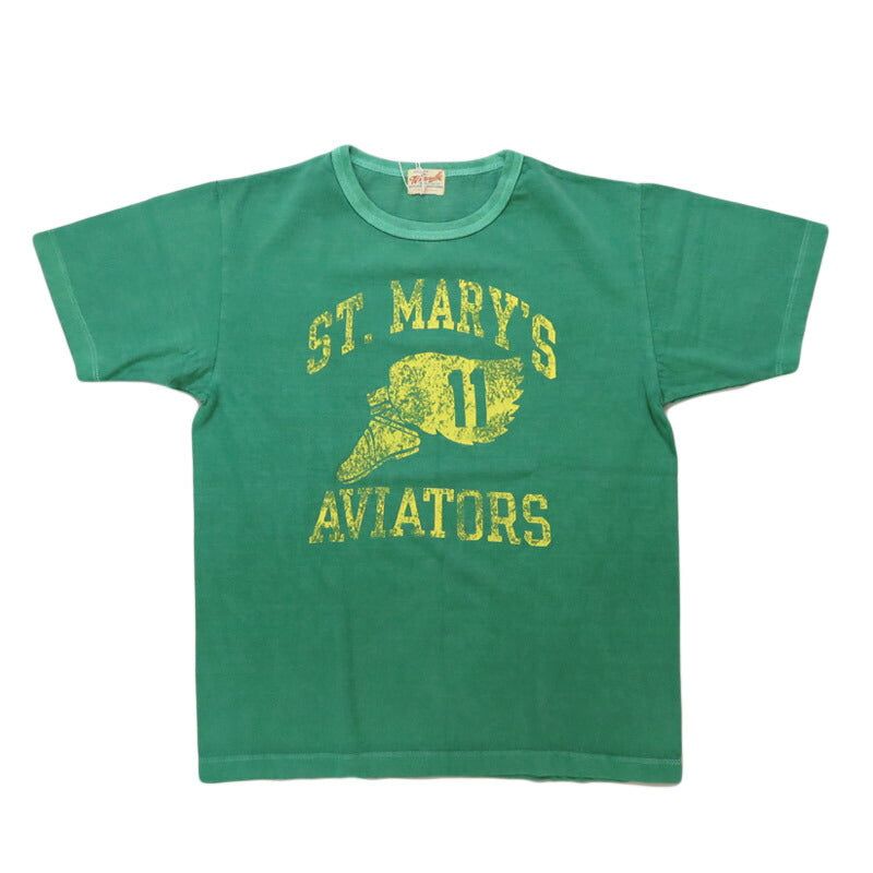 WHITES VILLE เสื้อยืดแขนสั้นคอกลม St. Mary’s Aviators สีย้อมพิกเมนต์ WV79533