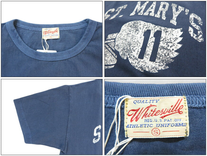 WHITES VILLE เสื้อยืดแขนสั้นคอกลม St. Mary’s Aviators สีย้อมพิกเมนต์ WV79533