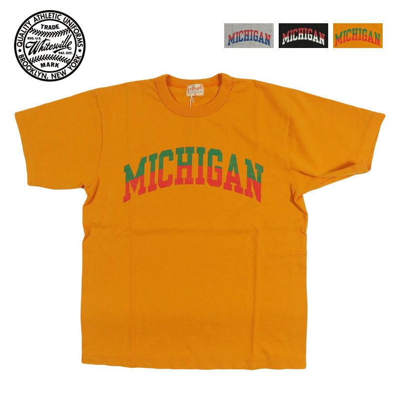 WHITES VILLE ホワイツビル 半袖 18/- S/S T-SHIRTS PRINT Tシャツ ”MICHIGAN” WV79683 【2026年春夏新作】
